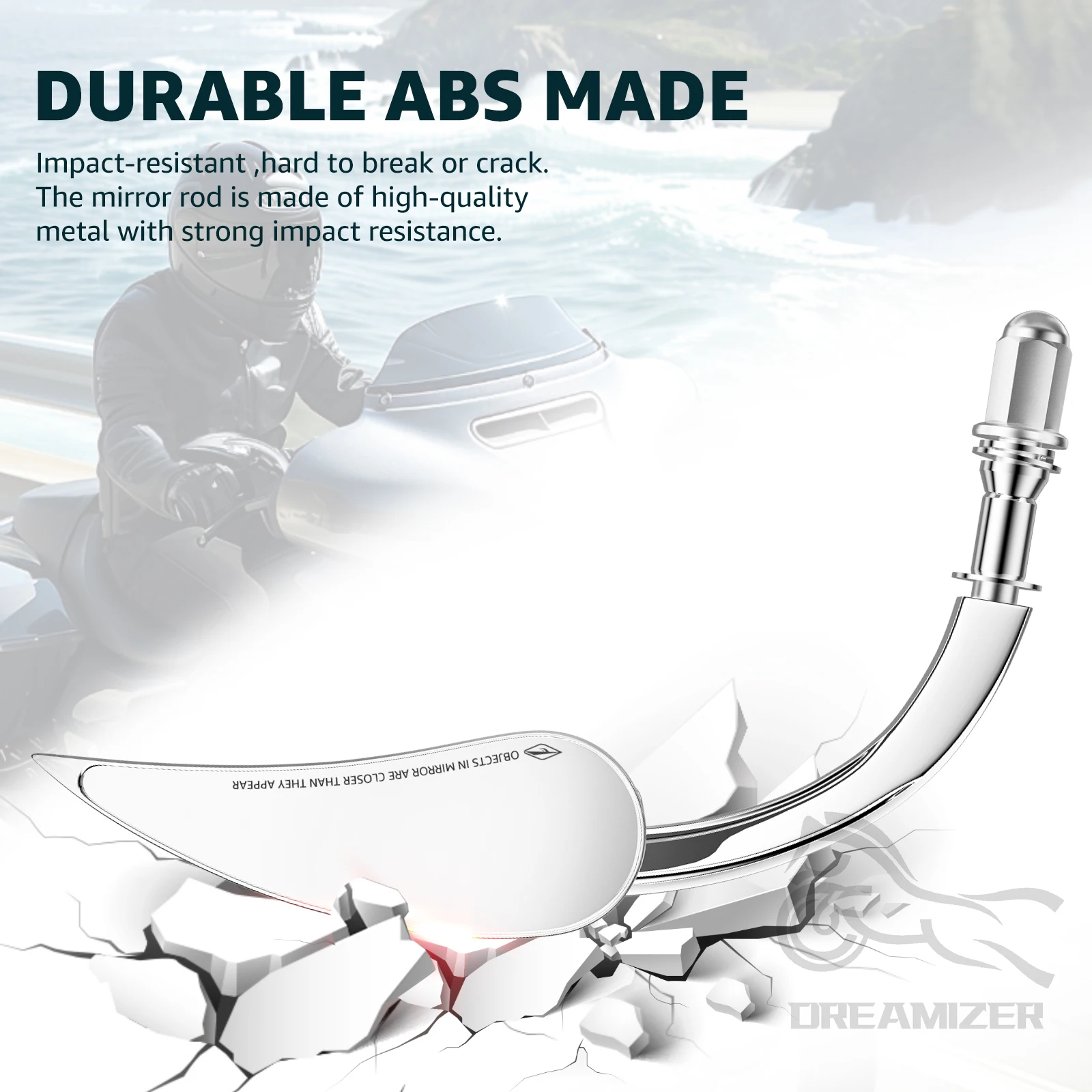 Espejo retrovisor para motocicleta, aleación de aluminio, 8/10MM, espejos laterales de hoja de lanza para Harley Cruiser Street Sport Bike, 2 uds. - imagen 4