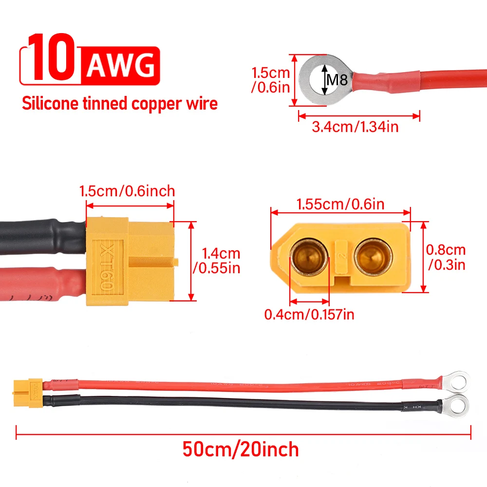 Cable XT60 con aislamiento flexible de silicona