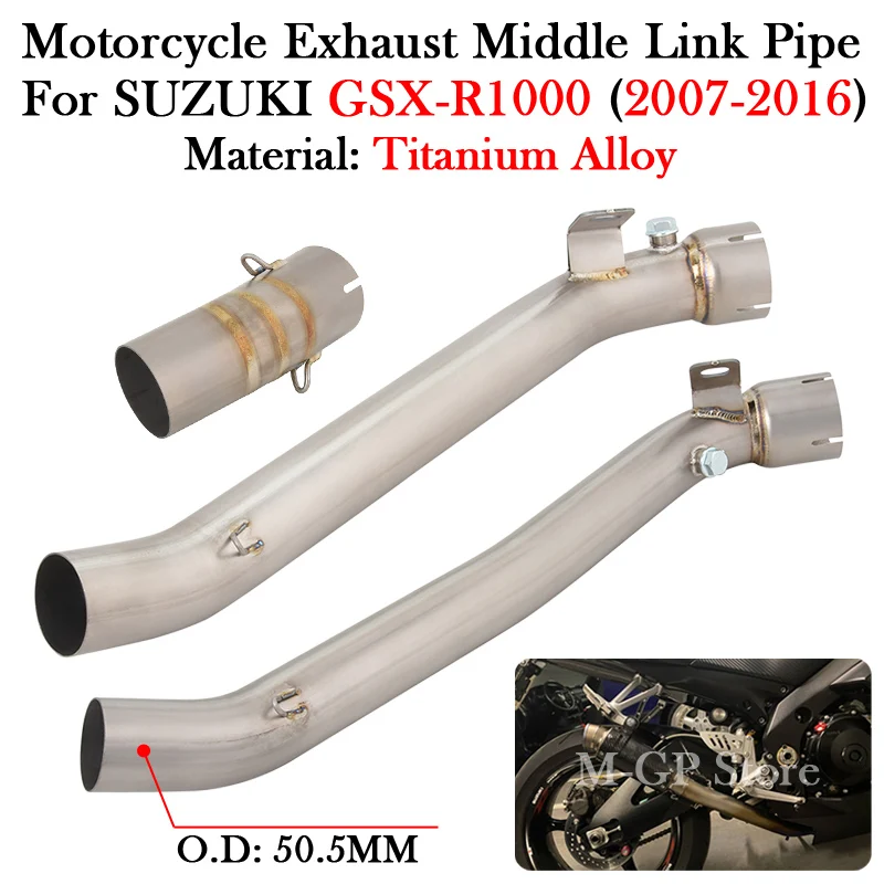 Silenciador escape titanio Suzuki GSXR1000 2007-2016 tubo enlace medio