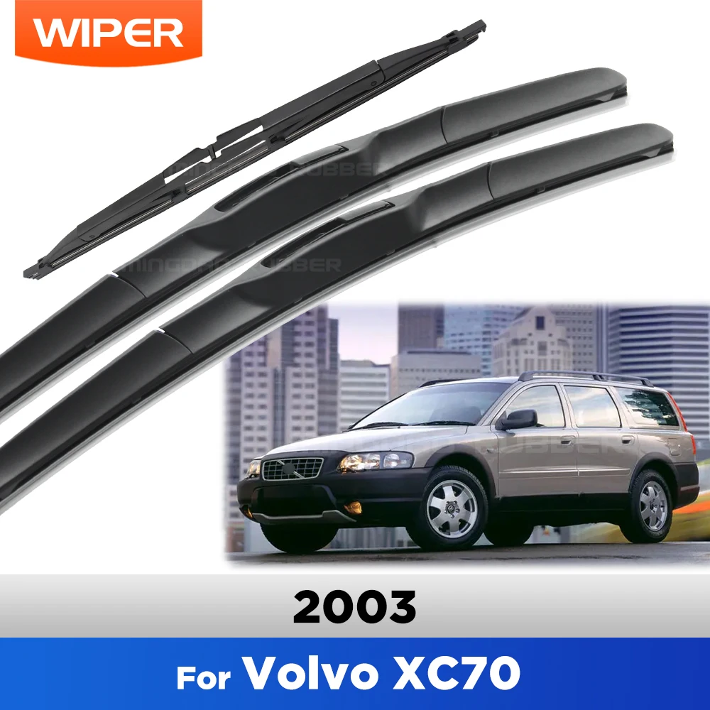 Para Volvo XC70 2003 limpiaparabrisas delantero y trasero limpiaparabrisas cepillos de ventana 24 "+ 21" + 16"