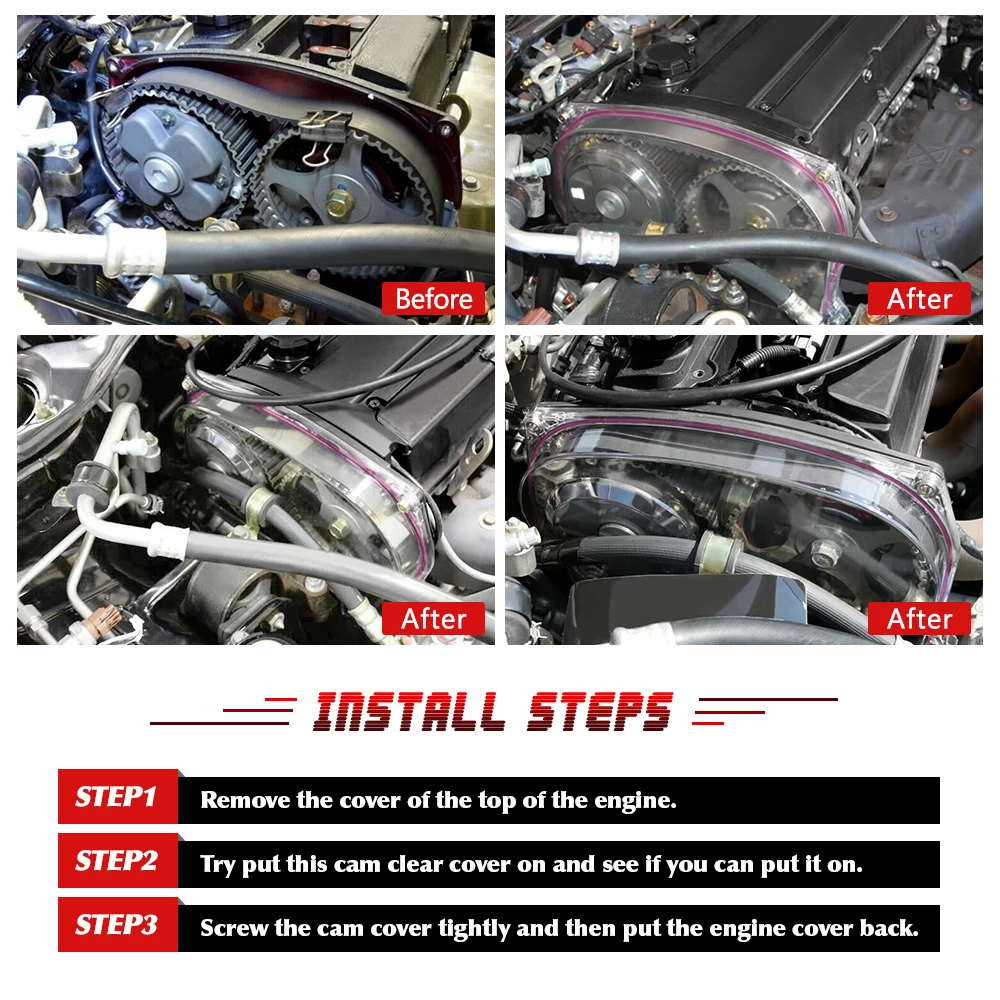 Cubierta transparente de distribución para Mitsubishi Evo IX MIVEC - imagen 5