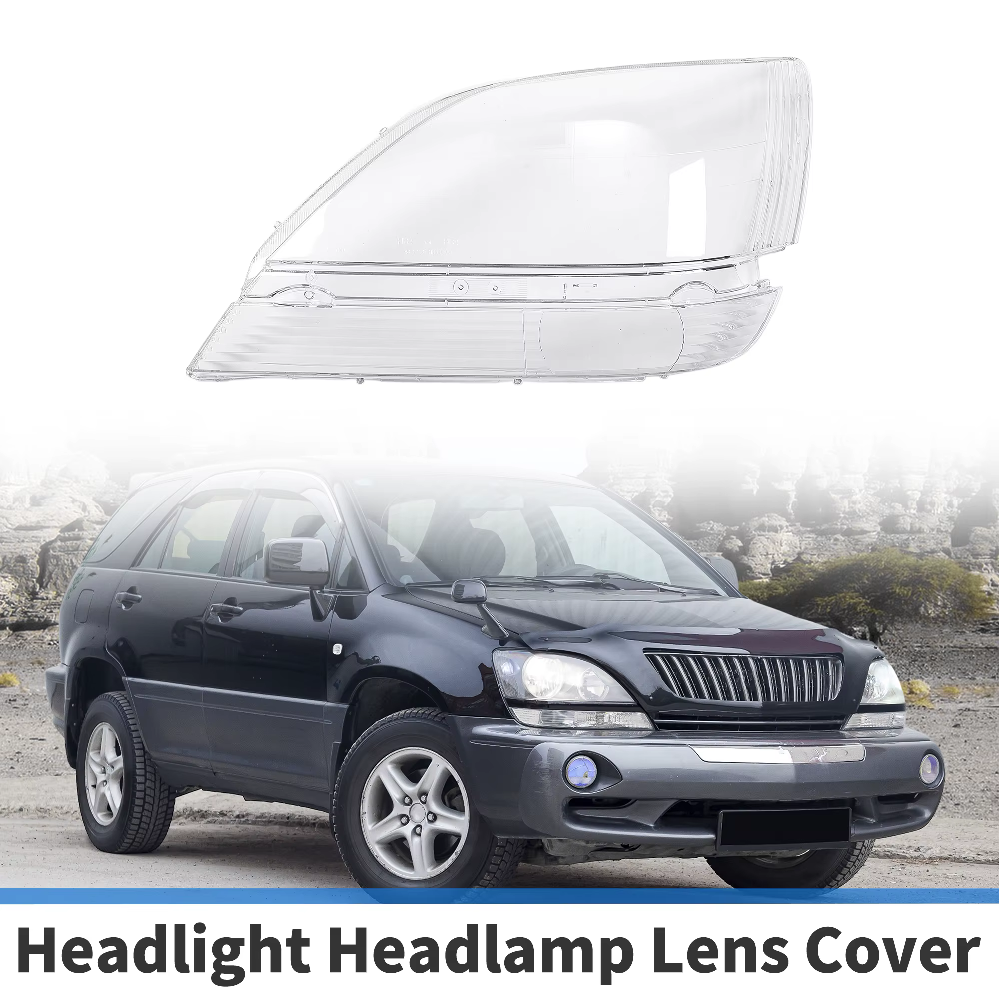 UXCELL Cubierta de lente de faro de coche de vehículo Lente de faro Cubierta de lente transparente para Lexus RX300 1999-2003 PC transparente 1 Uds