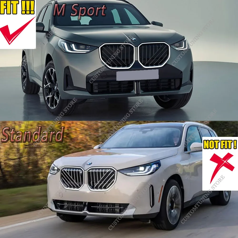 Difusor divisor delantero ABS negro brillante instalado en BMW X3 G45