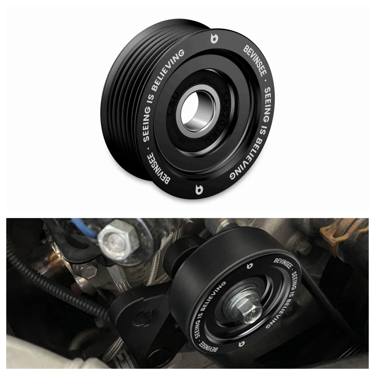 BEVINSEE polea tensora aluminio LS6 para Corvette 5.7 V8 97-04