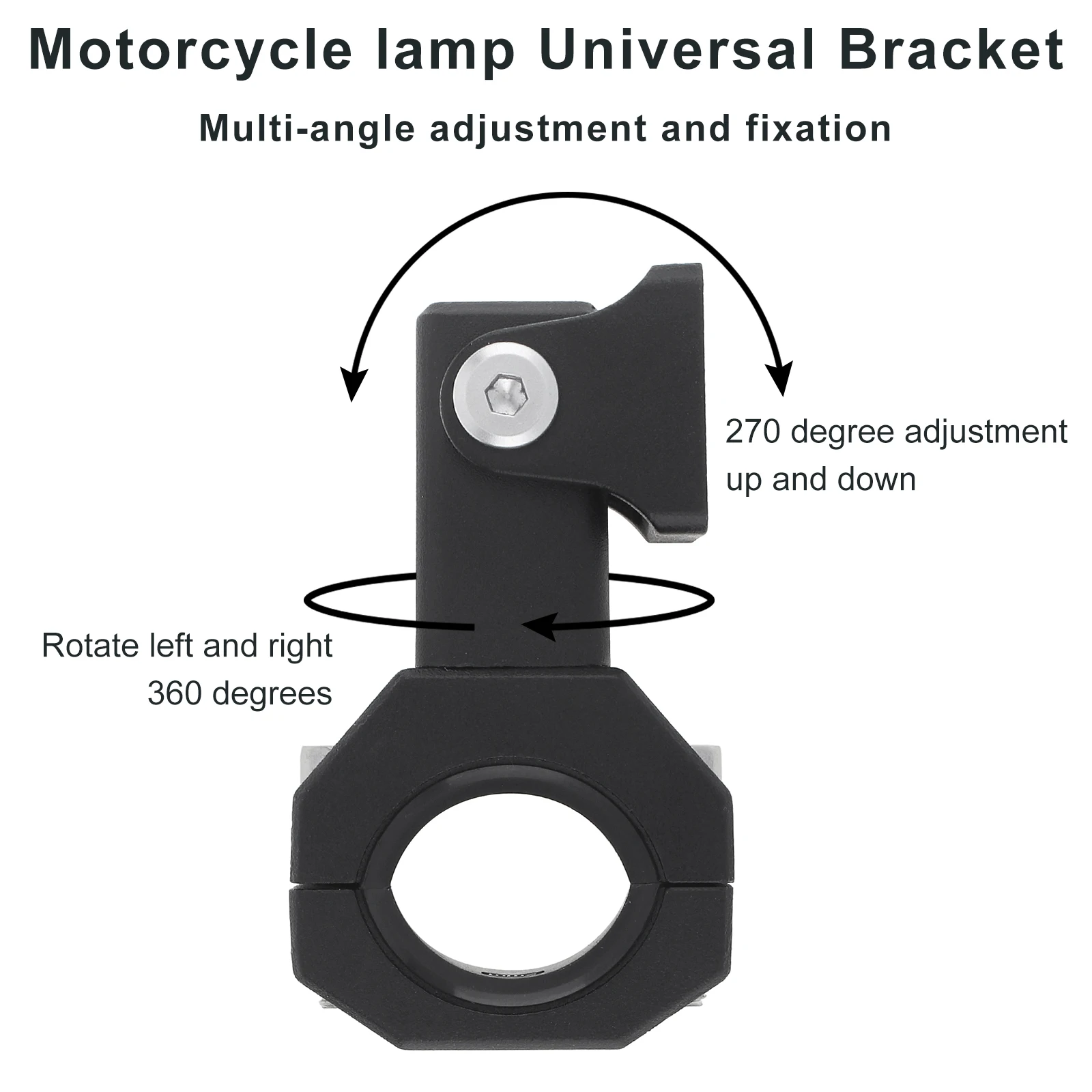 Soporte luces auxiliares moto aluminio barra toro 360° abrazadera - imagen 3