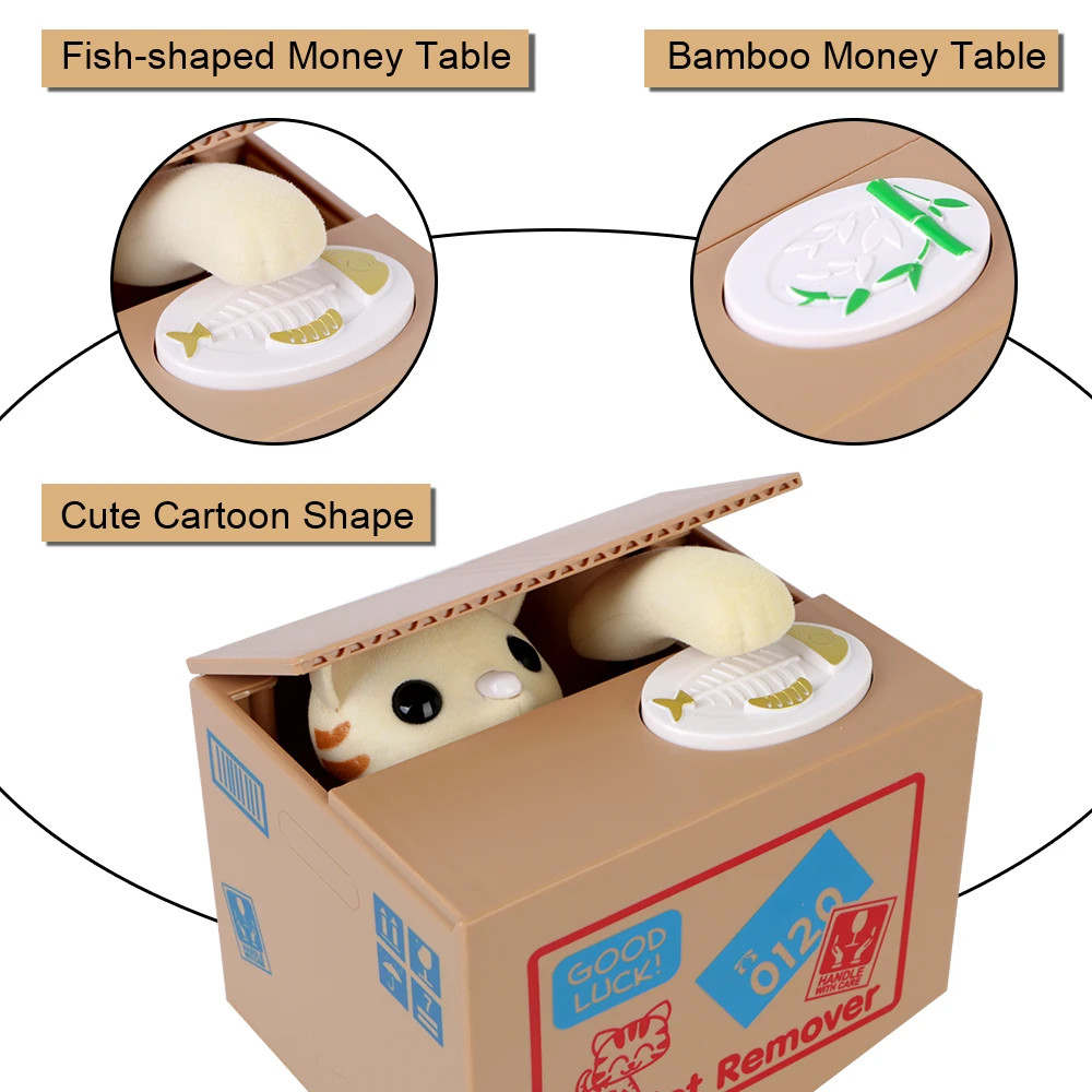 Hucha electrónica Gato Panda – Caja de ahorro automático para niños - imagen 3