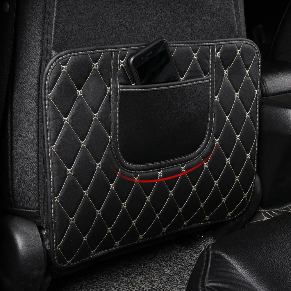 Funda asientos traseros de cuero PU negra impermeable para coche - imagen 3