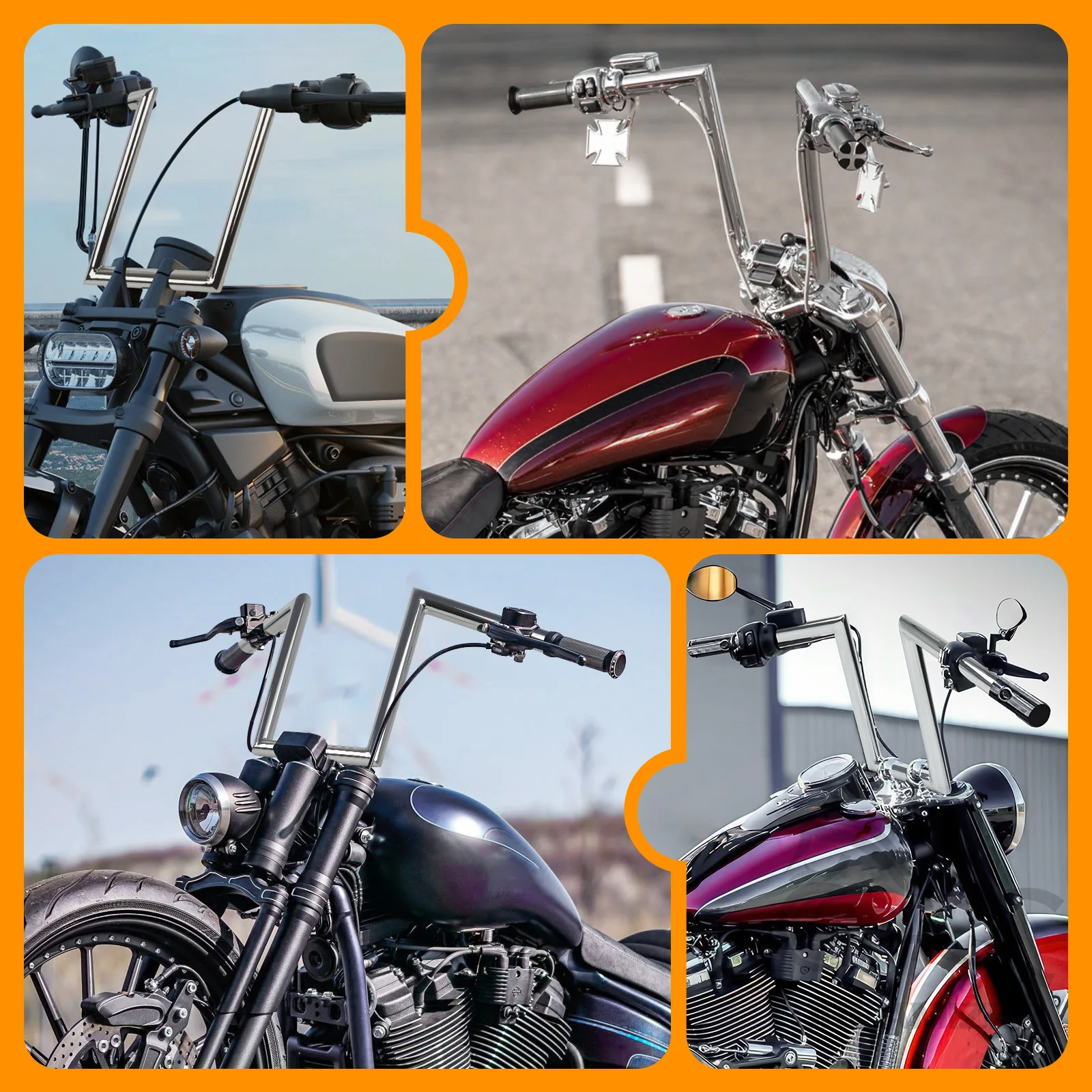 Manillar estilo Z 25 mm (1") para Harley, Honda, Yamaha y Kawasaki - imagen 2