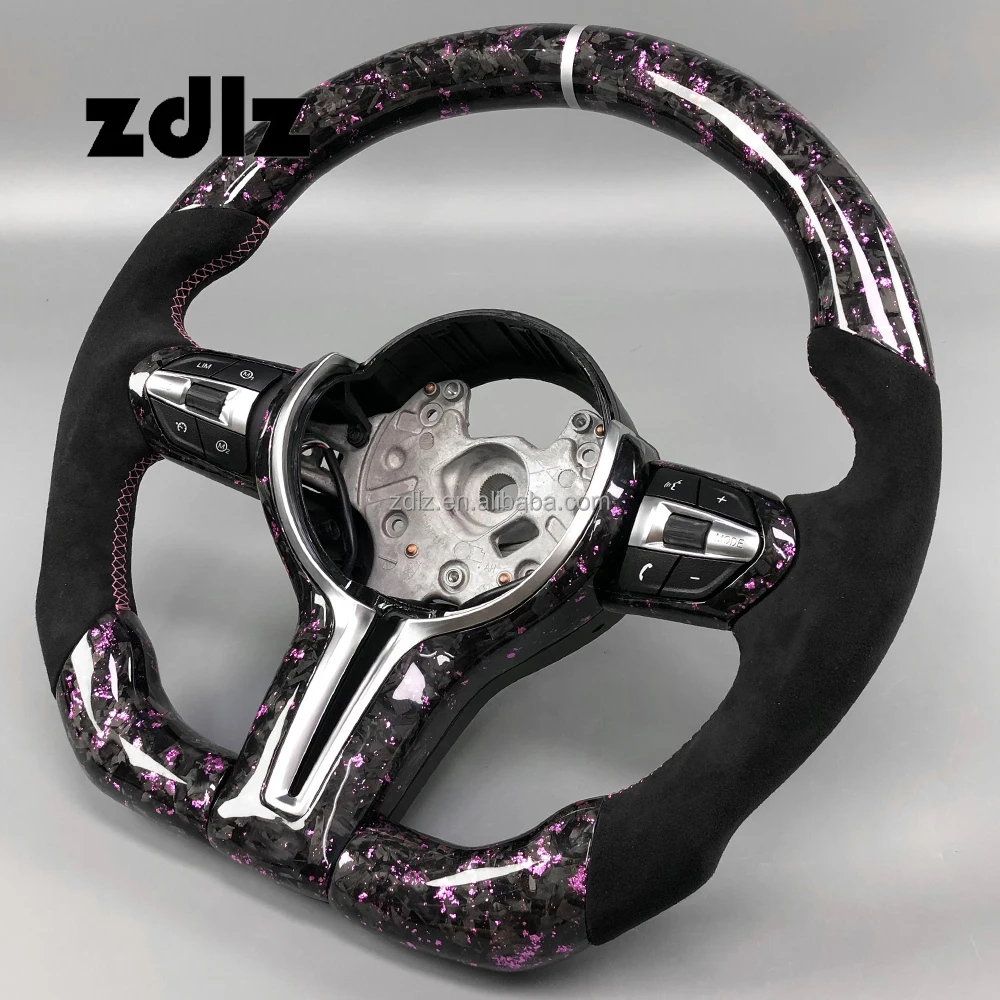 Volante fibra de carbono forjado rosa – BMW E60 E65 F32 F35 F44 G20 - imagen 4