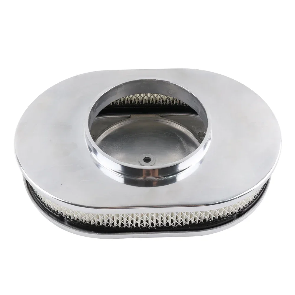 Filtro de aire ovalado de aluminio para Chevy Ford Hot Rod clásico