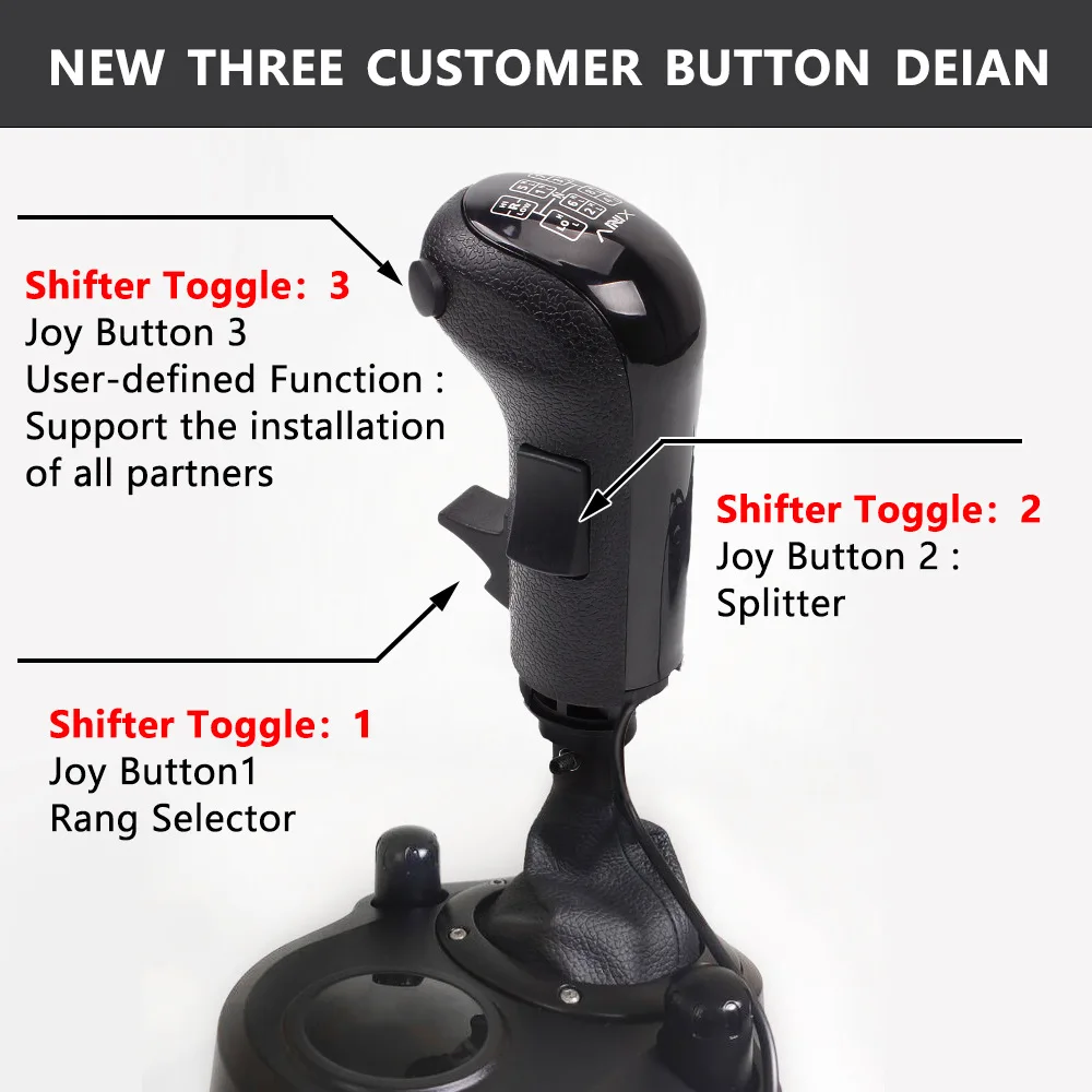 Perilla de palanca de cambios USB para PC, simulador de engranaje alto y bajo para Logitech G923 G29 G27 G25 TH8A, perilla de palanca de cambios USB para ATS ETS2 - imagen 4