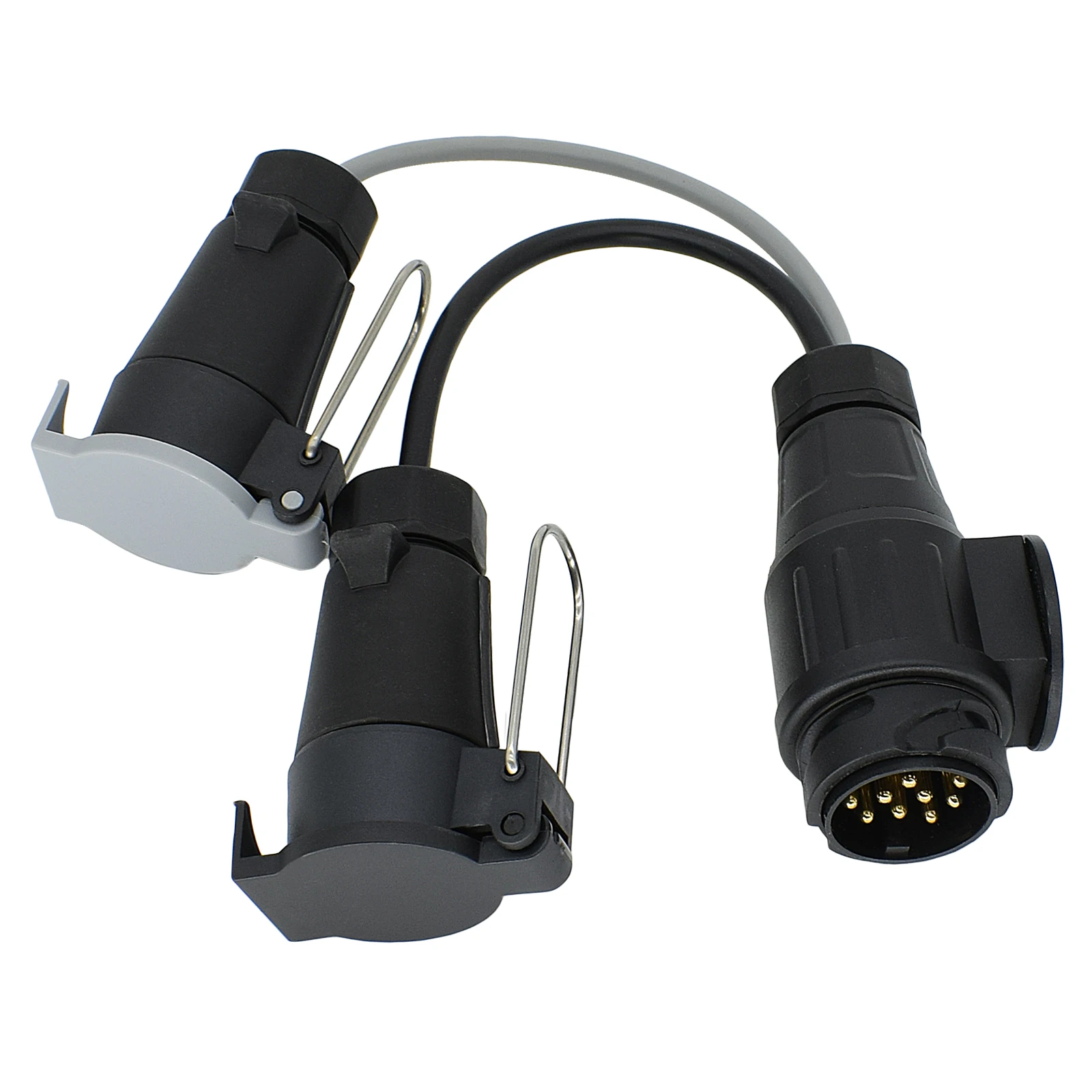 Adaptador de remolque 13 a 7 pines 12V estilo europeo para caravana - imagen 2