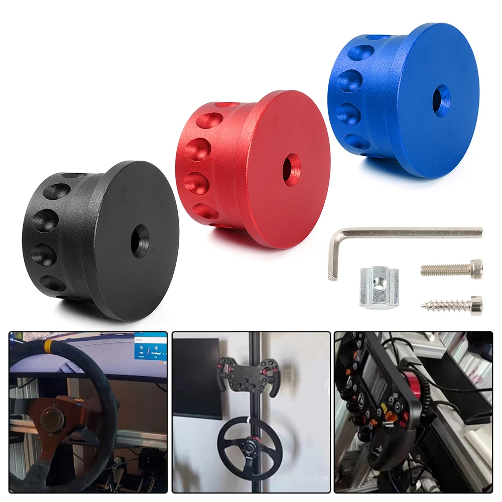 Adaptador QR70 visto desde ángulo frontal mostrando diseño en aluminio negro