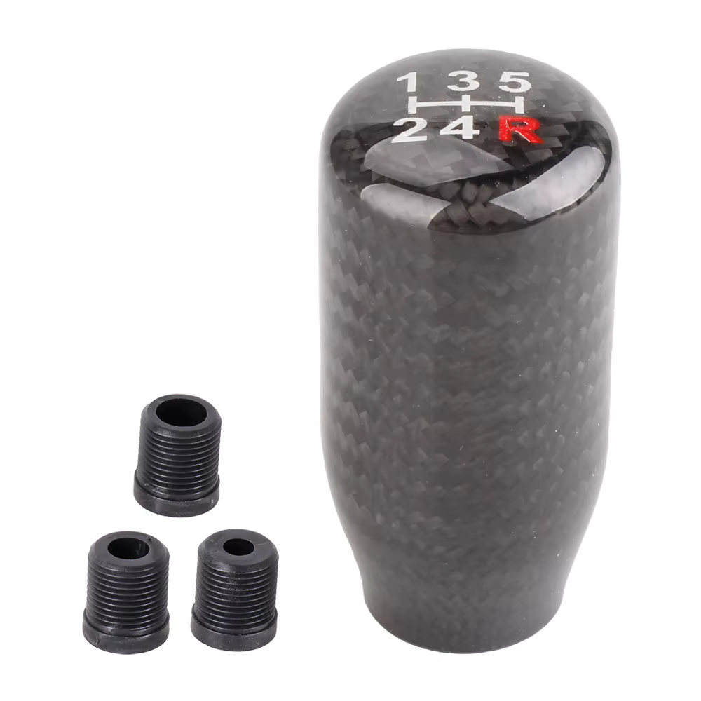 Perilla de cambio de fibra de carbono y aluminio para coche