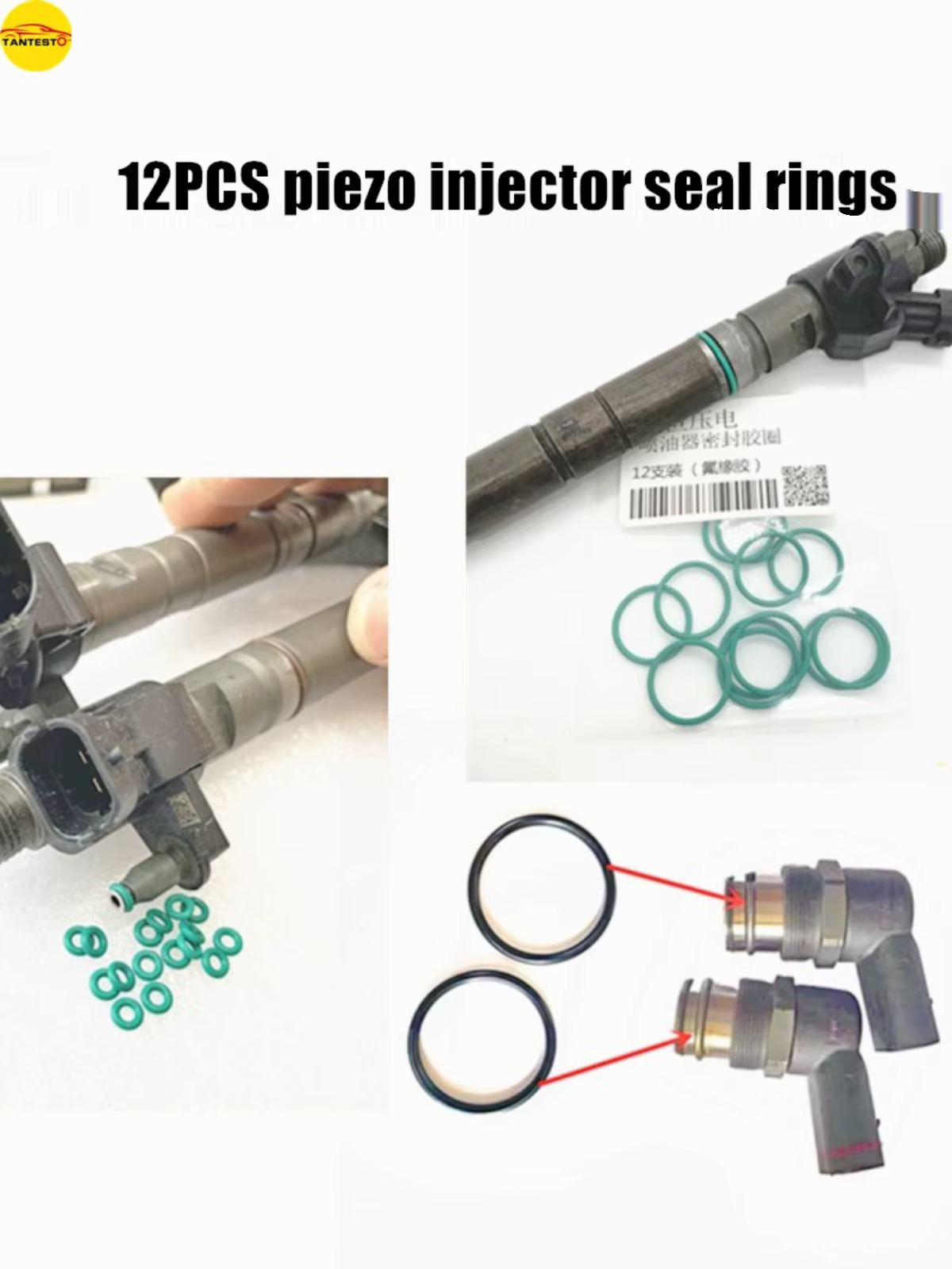 Kit de reparación con juntas y anillos de goma para inyector piezoeléctrico