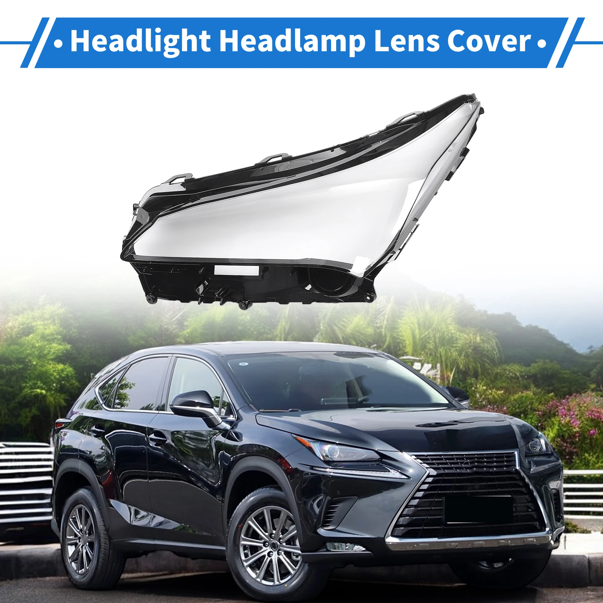UXCELL Auto cubierta de lente de faro lente de faro cubierta de lente transparente para Lexus NX200/NX300h 2014-2020 negro transparente 1 pieza - imagen 2