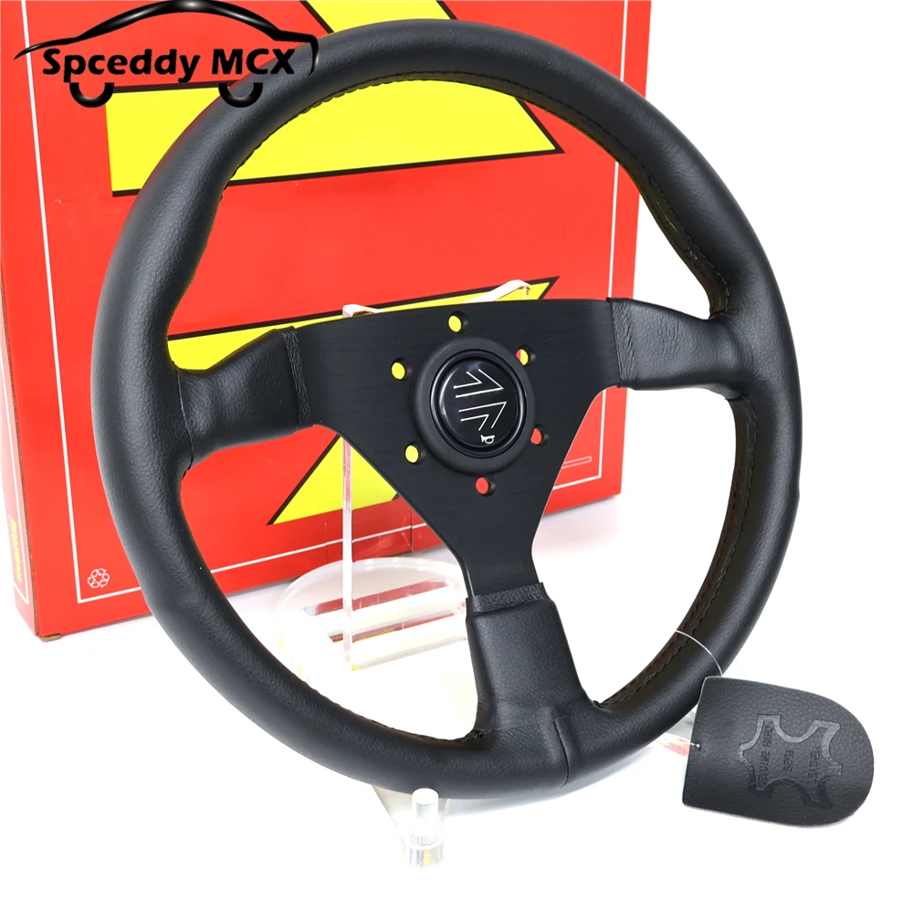 Volante deportivo Drift Racing JDM V2 de ante negro, 320 mm - imagen 4