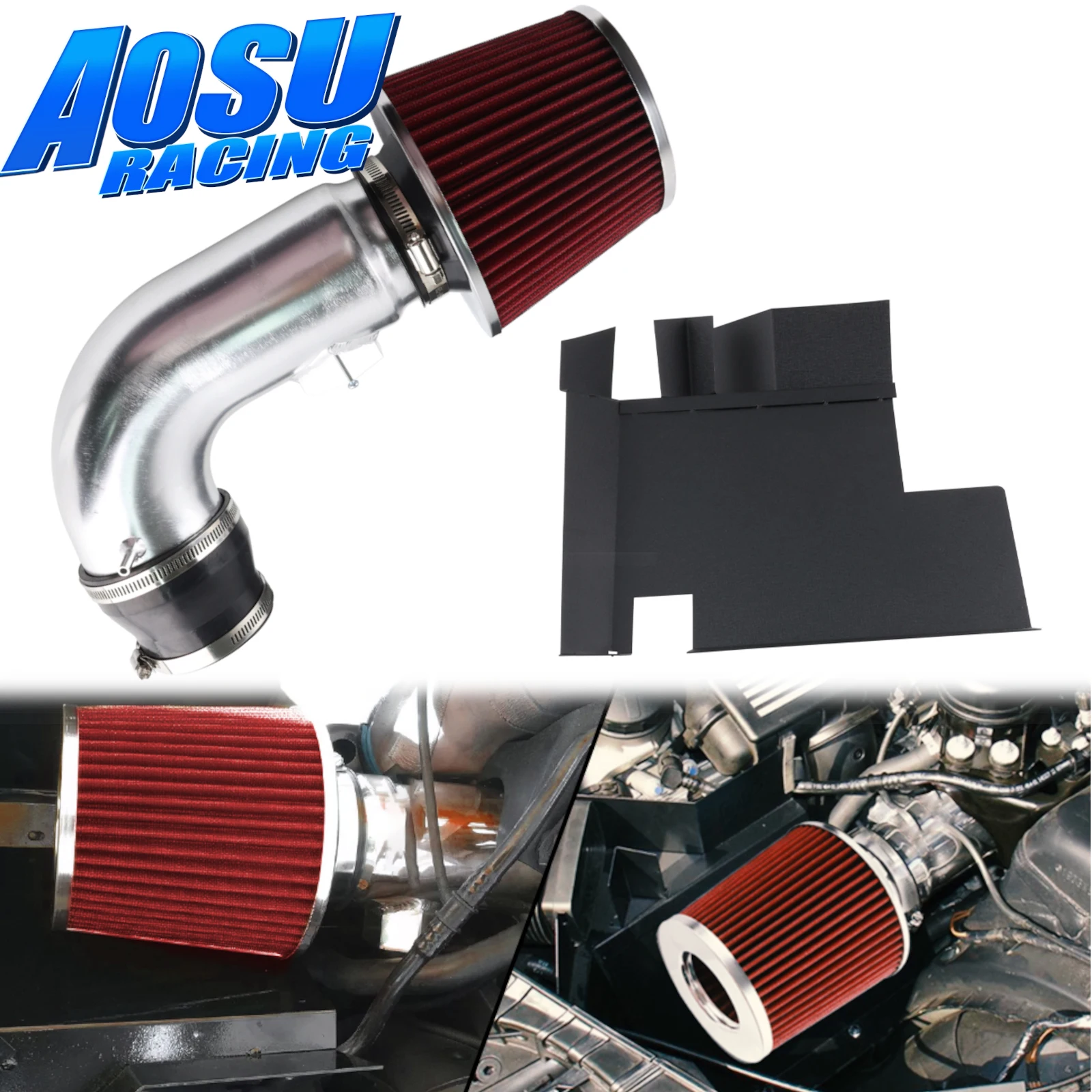 Kit de entrada de aire frío de alto flujo, filtro de protección térmica de aluminio para motor 2006 BMW 330i 3.0L 6cyl para 2007-2011 128i 328i 3.0L 6cyl