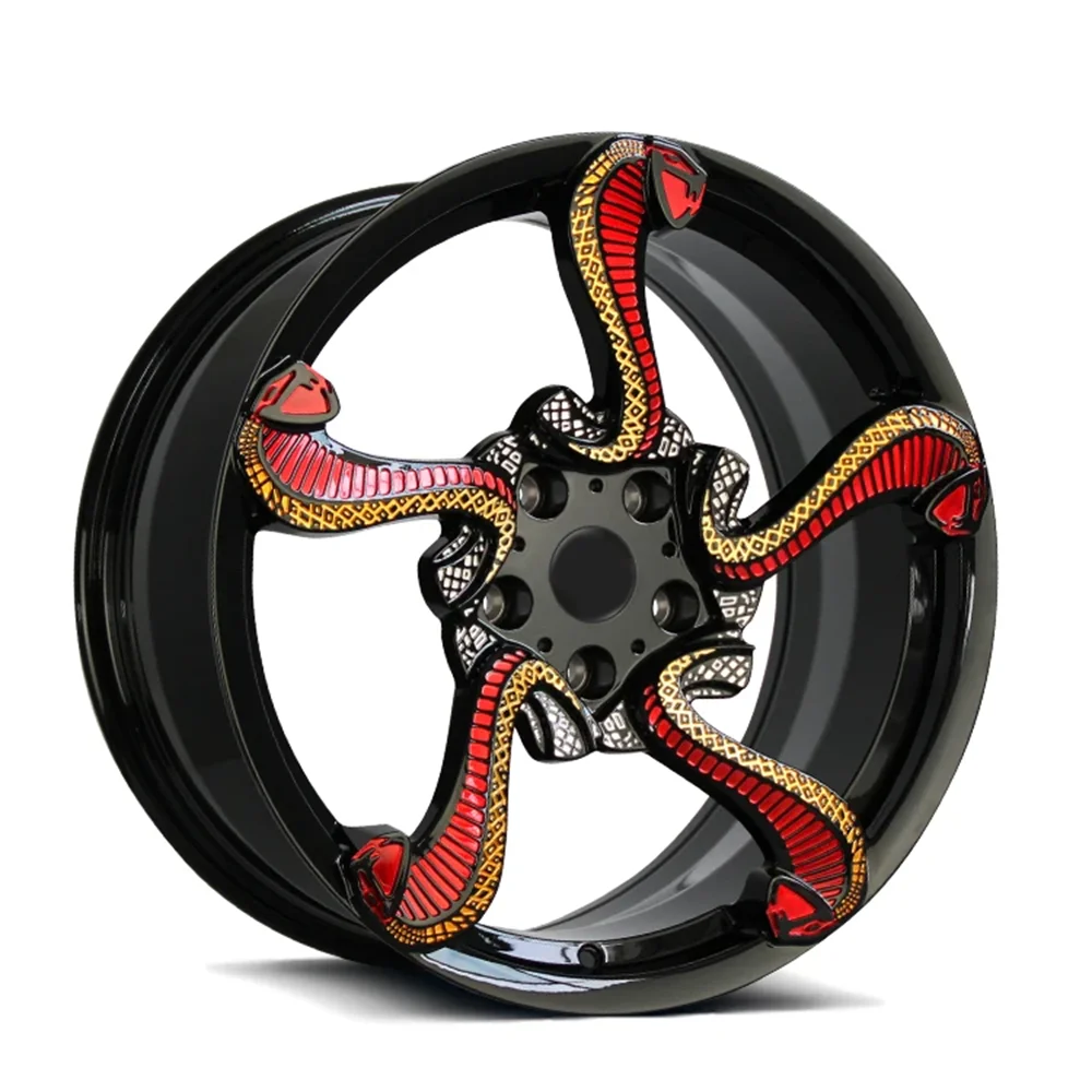 Llantas especiales con rueda de aluminio forjada Dragon, ruedas de coche amarillas doradas, 100% probadas bien - imagen 4