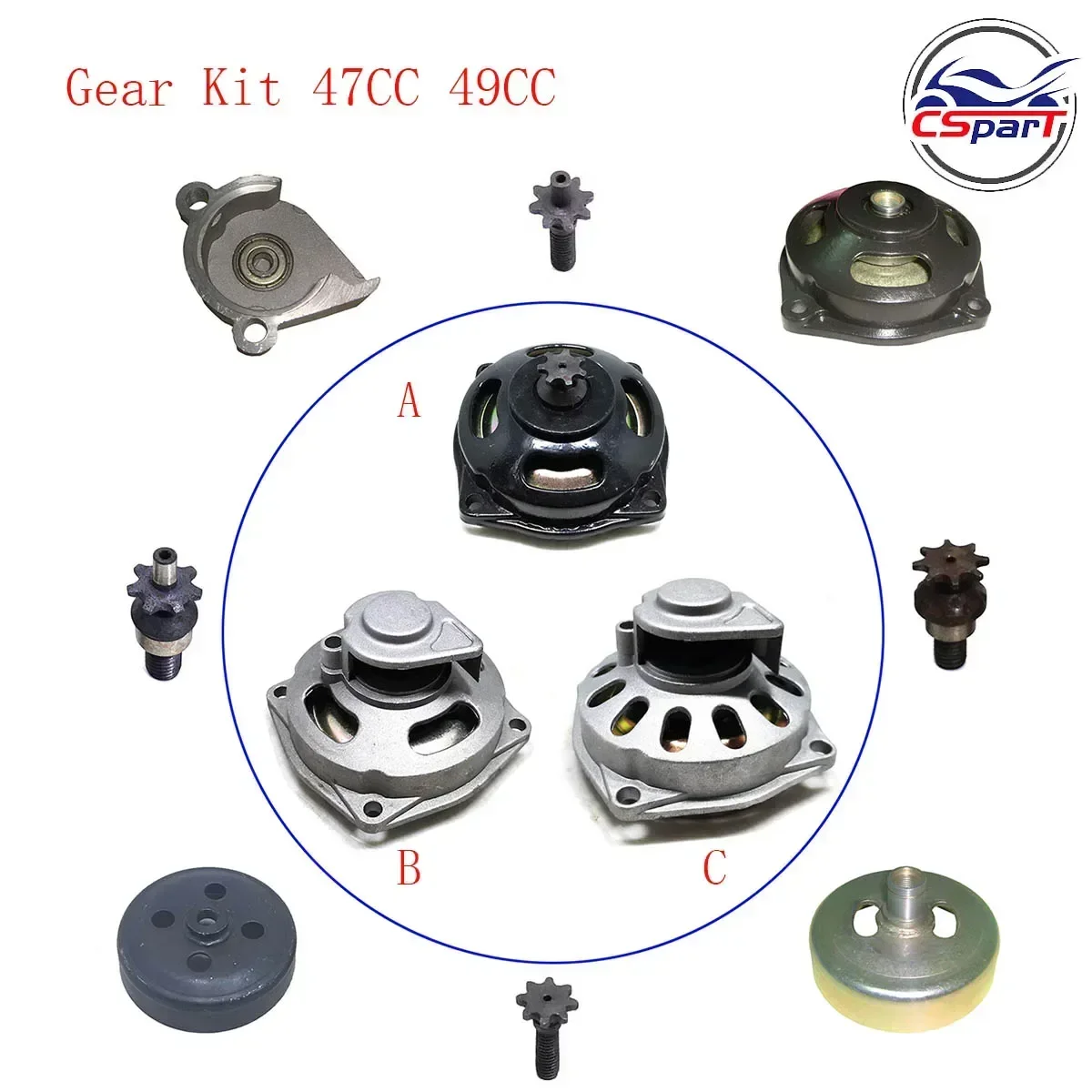 Campana de embrague 47/49 cc para Mini Moto, Pocket Bike y Quad ATV