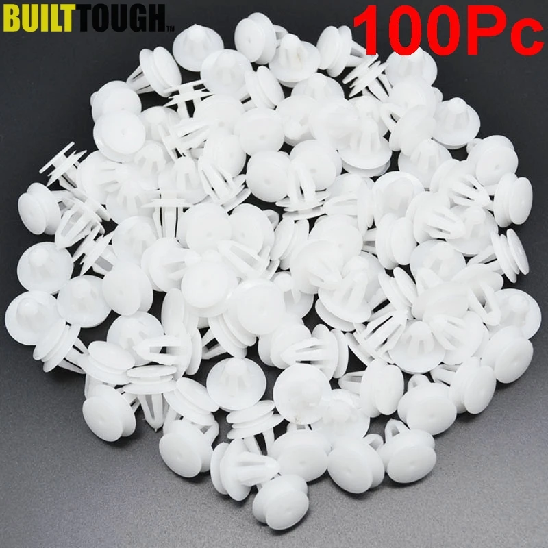 Grapa de plástico blanca para parachoques y carrocería 8,3 mm