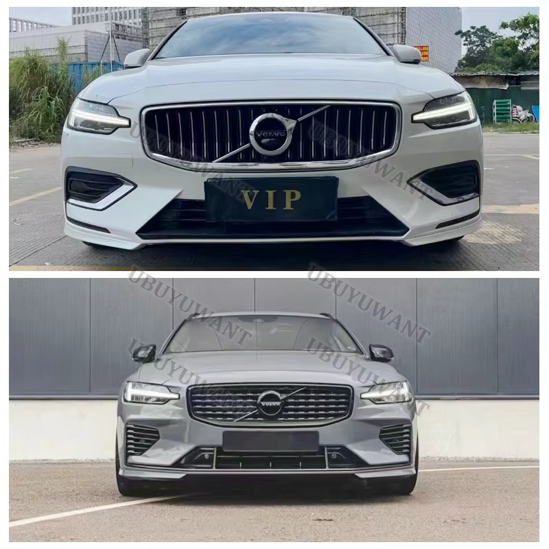Parachoques delantero de plástico ABS sin pintar para coche Volvo, Protector de alerón de maletero, 2 piezas, S60, V60, 2021, 2022, 2023-2024 - imagen 3