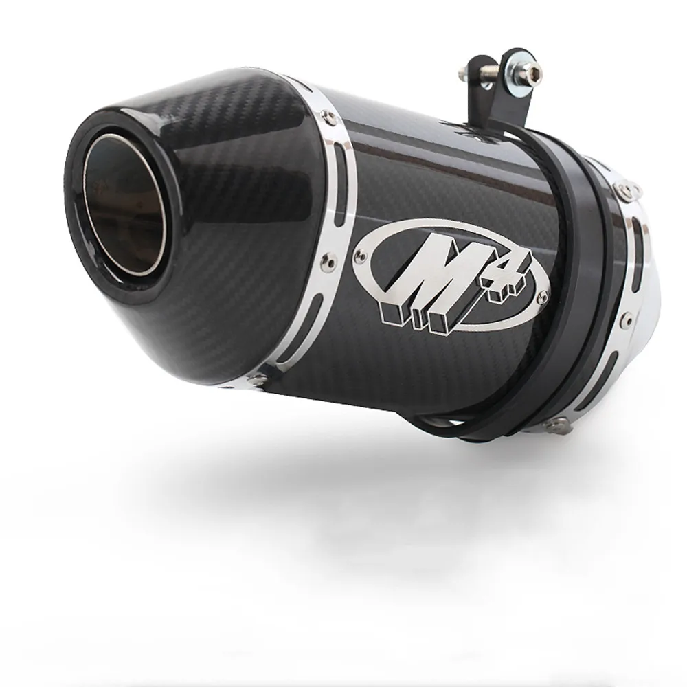 Silenciador escape M4 fibra carbono 51mm para moto - imagen 3