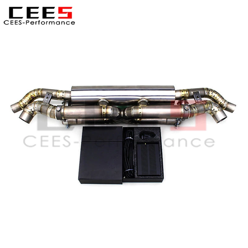 Silenciador de escape del eje trasero del coche de carreras cees para Porsche 911 991/991.2 Turbo 2017-2019 sistema de escape Catback con válvula con Control - imagen 2