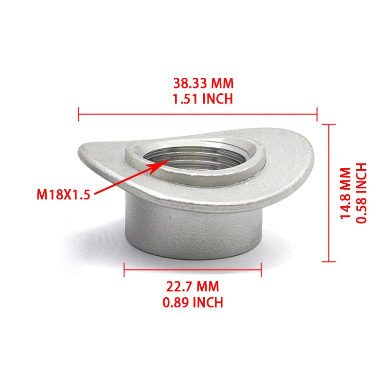 Adaptador sensor de oxígeno rosca acero inoxidable 304 - imagen 3