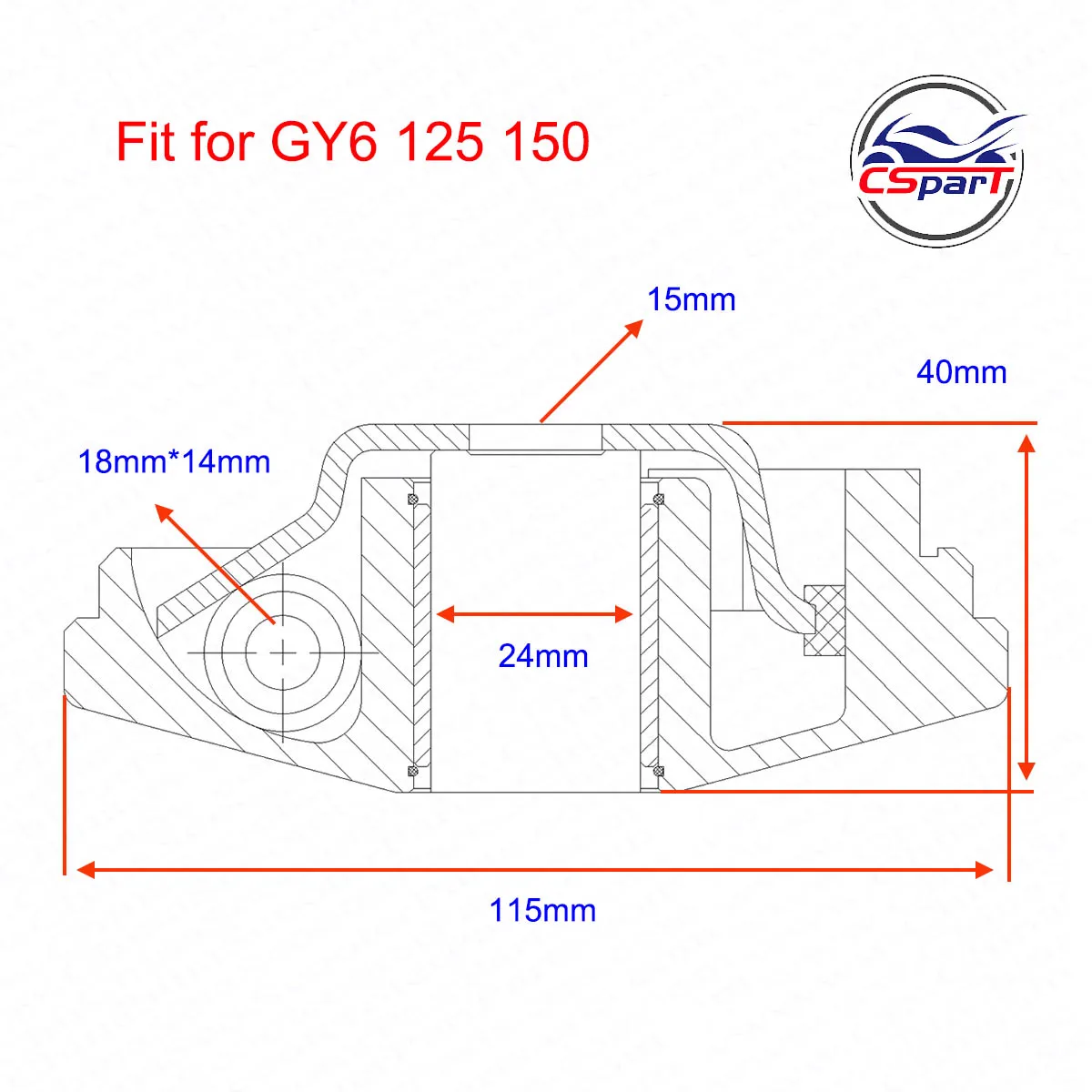 Polea motriz y componentes del variador GY6