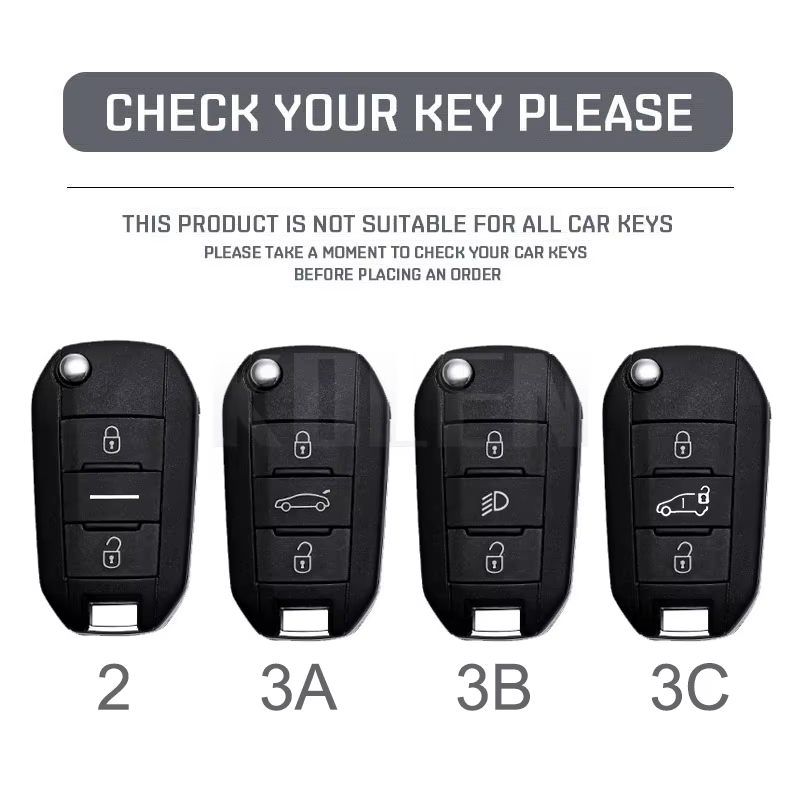Funda con acabado de fibra de carbono para llave de coche