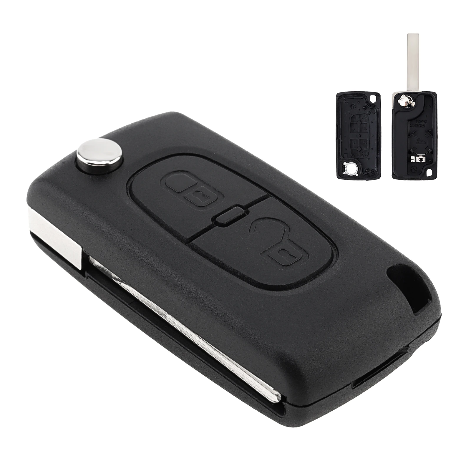 Funda llave plegable carcasa negra Peugeot 207/308