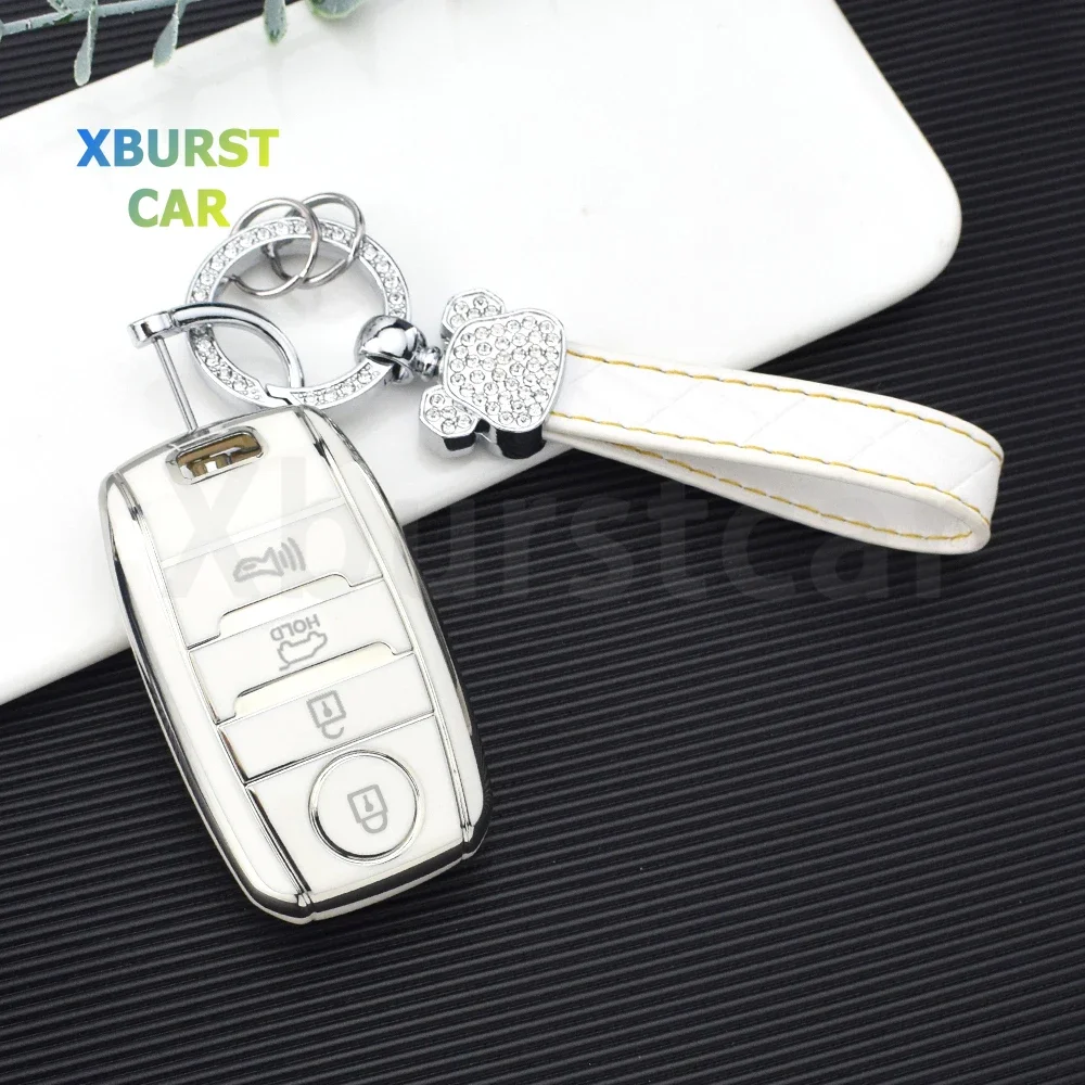 Funda de llave Kia de TPU para mando de 4 botones