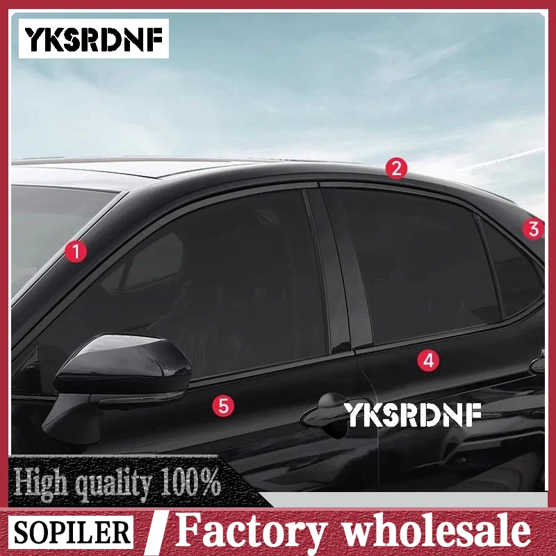 Tira sellado ventana negra acero inoxidable – Toyota Camry 2018-2023