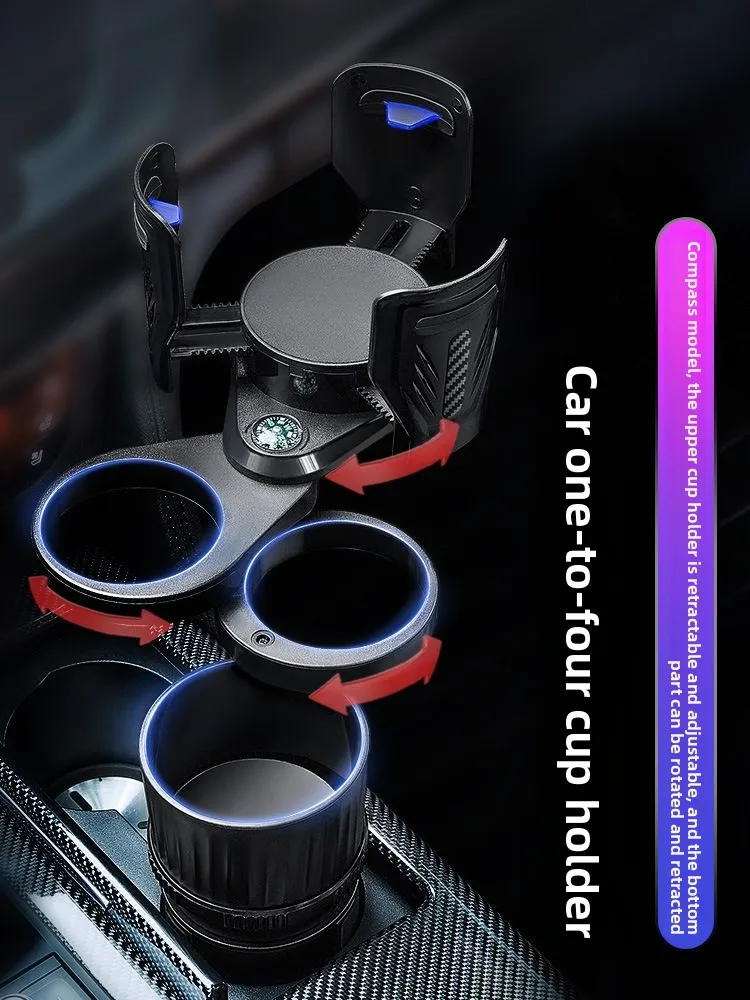 Portavasos para coche fijo de copiloto con brújula y almacenamiento