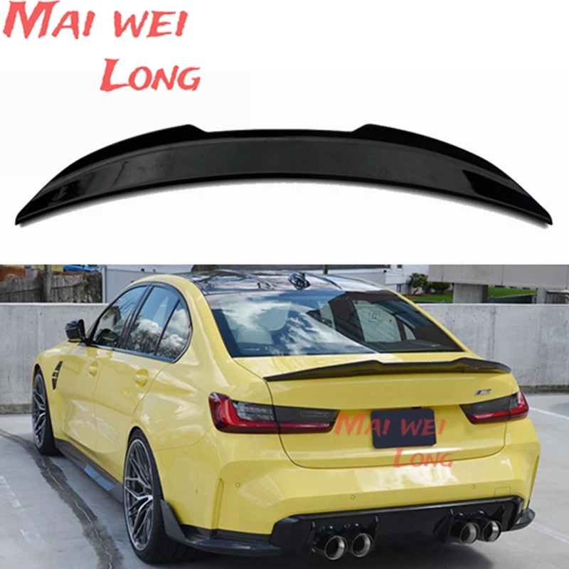 Para 2019-2023 BMW Serie 3 G20 320i 330i PSM estilo ABS plástico coche carbono negro brillante tapa del maletero trasero alerón del coche alas Tuning - imagen 2