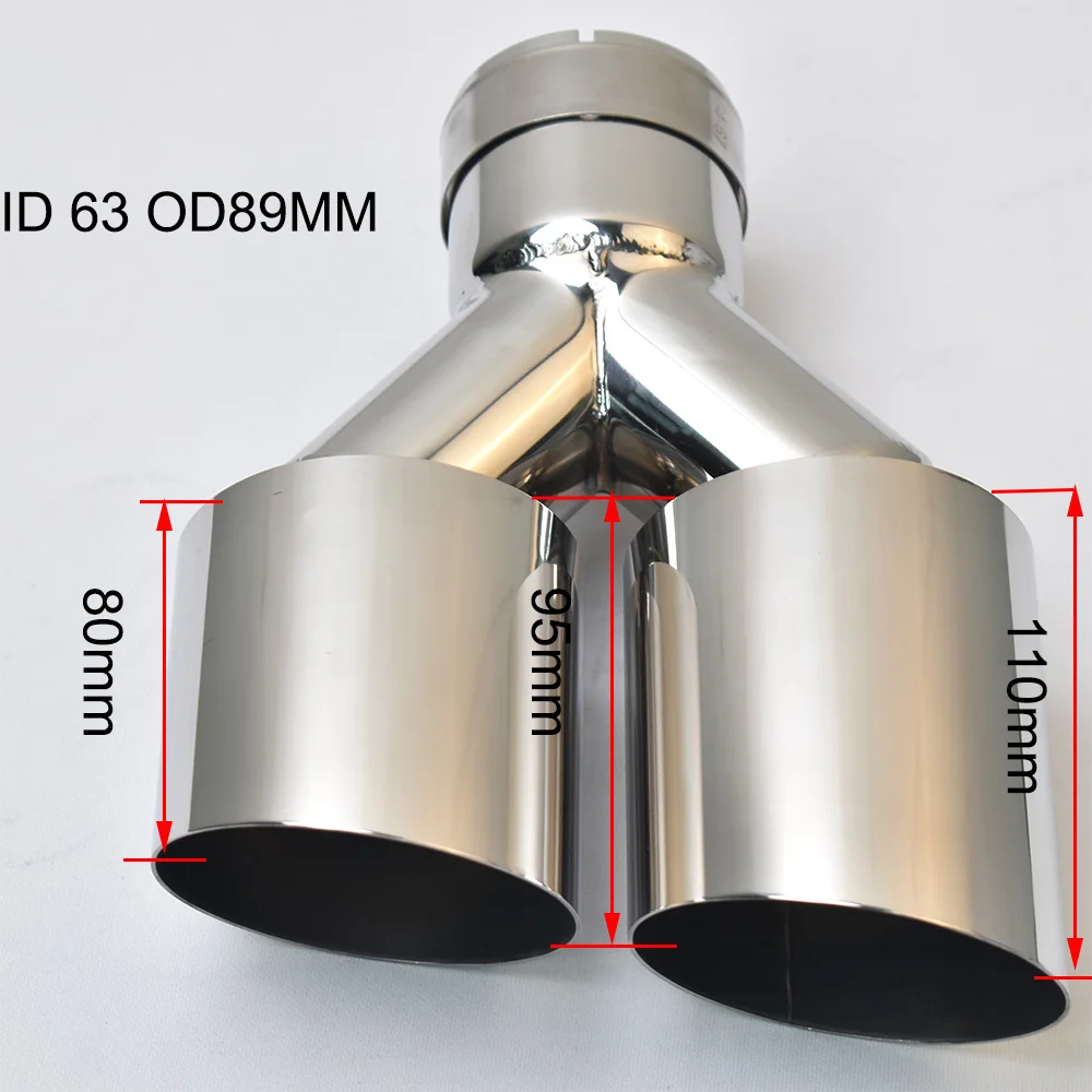 Tubo escape universal acero inoxidable doble capa silenciador brillante - imagen 3