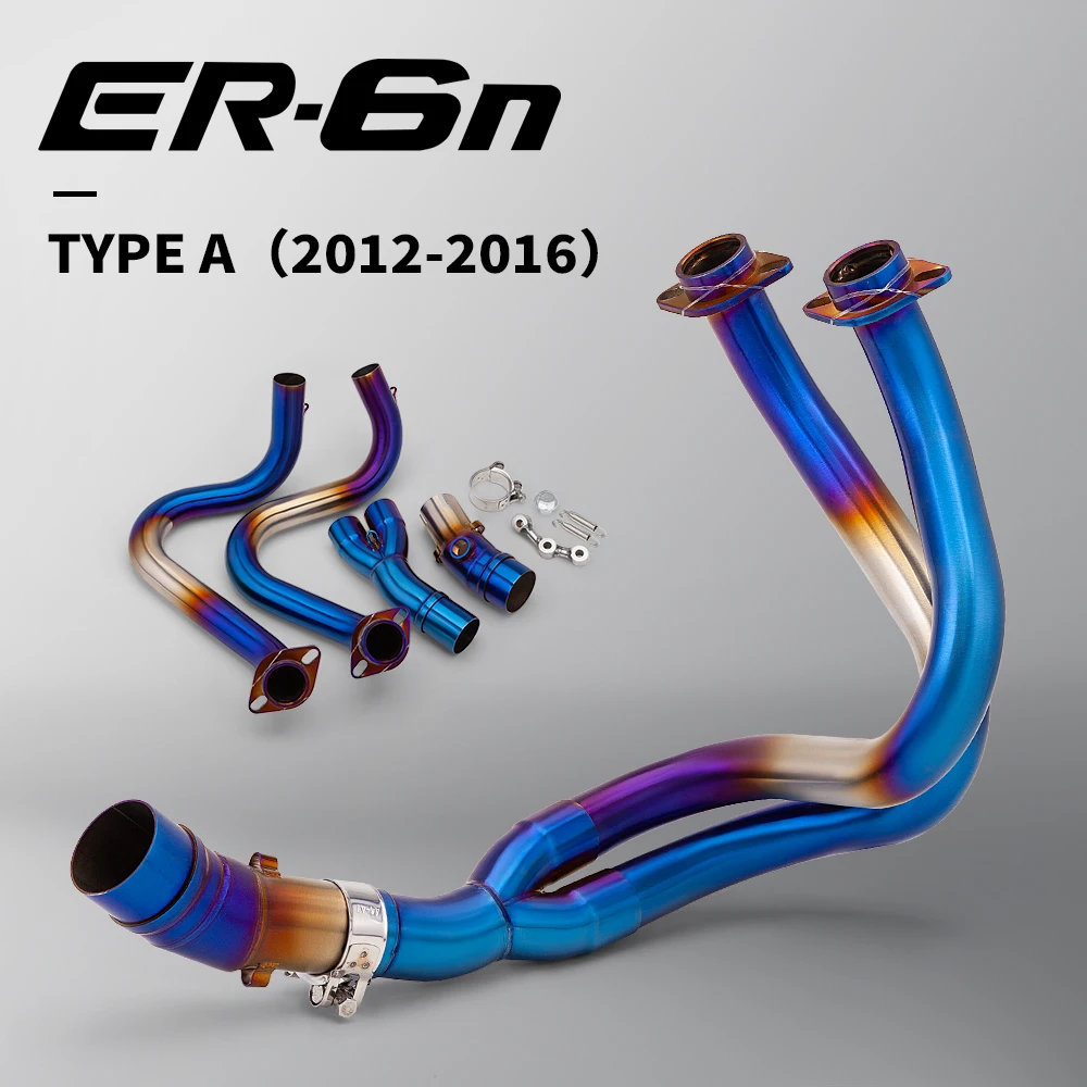 Sistema completo de escape de acero inoxidable para Kawasaki ER6N ER6F Z650 Versys 650