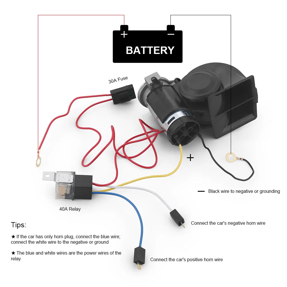 Bocina de aire comprimido 12V doble tono – compatible coche camión moto - imagen 3