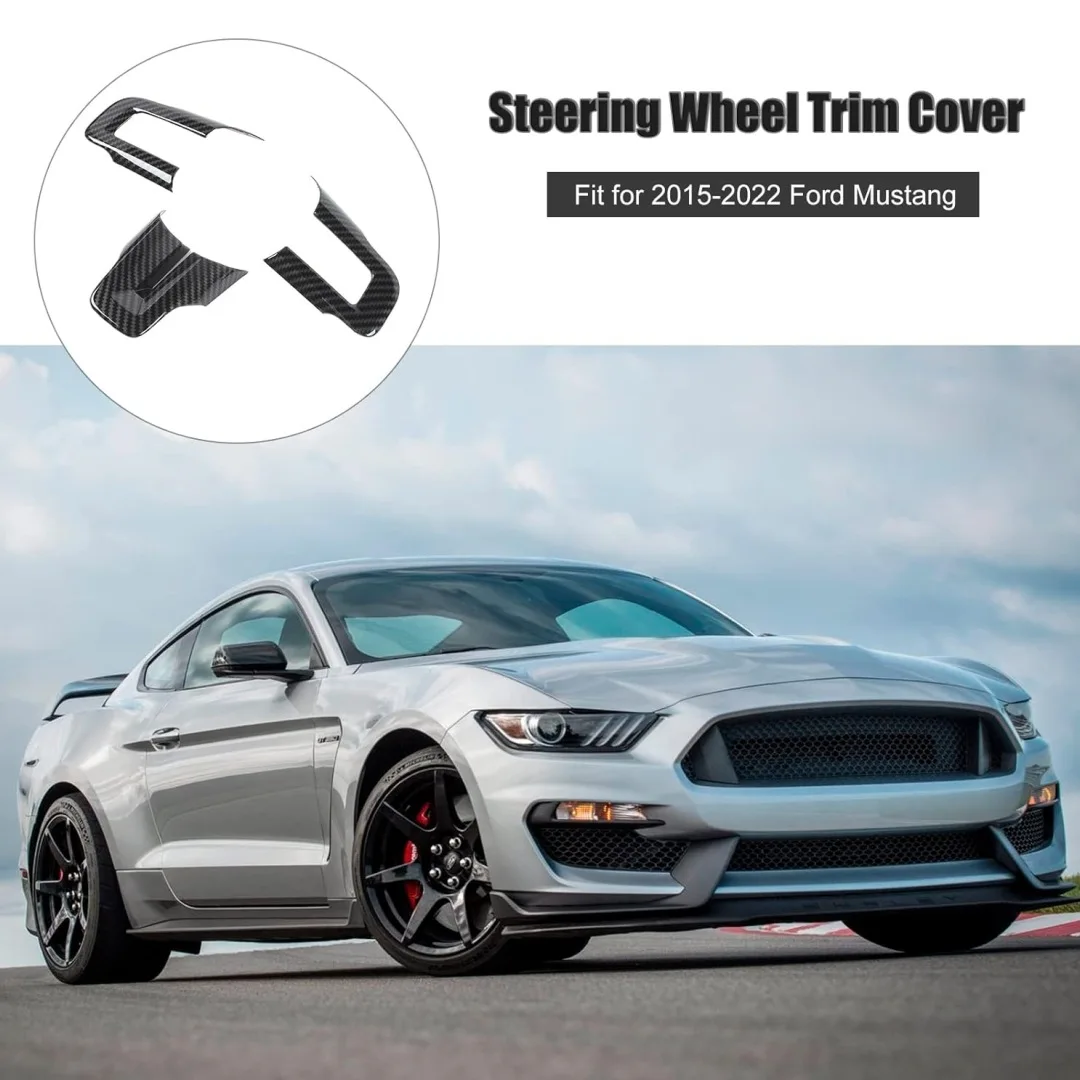 Kit molduras volante fibra de carbono – Ford Mustang 2015-2022