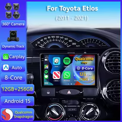 Radio Android 15 con CarPlay para Toyota Etios 2011-2021