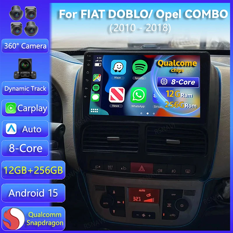 Radio multimedia Android 15 para Fiat Doblò y Opel Combo