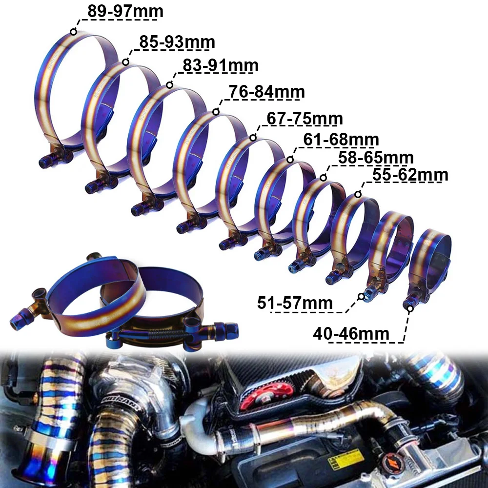 Acoplador silicona turbo-intercooler titanio azul 45-98mm manguera admisión