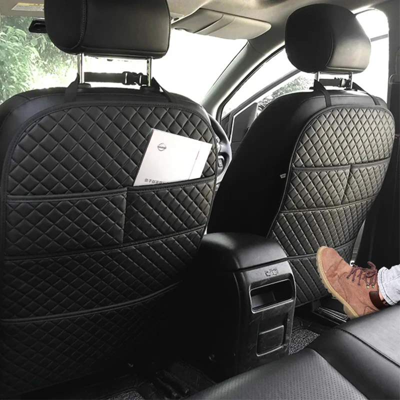 Protector de asiento trasero para coche con organizador universal de PU
