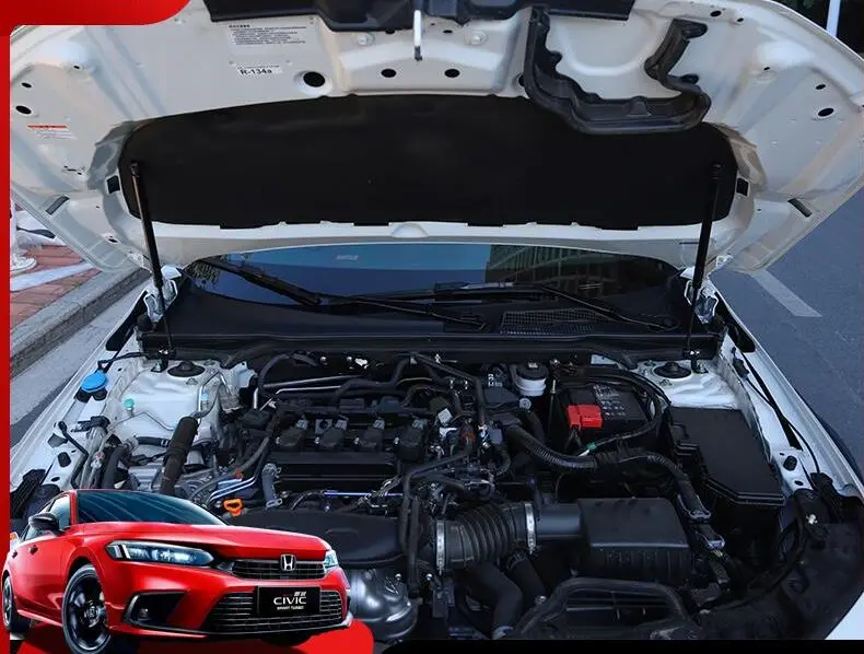 Amortiguadores de capó de fibra de carbono Honda Civic XI 2022-2024