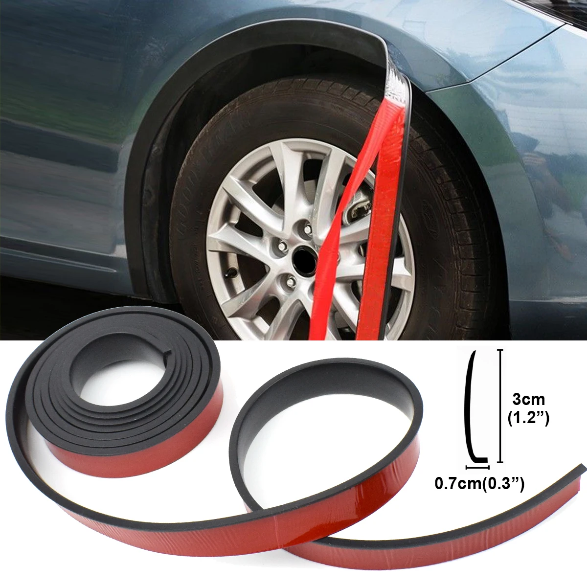 Protector arco rueda universal goma expansor alerón tuning