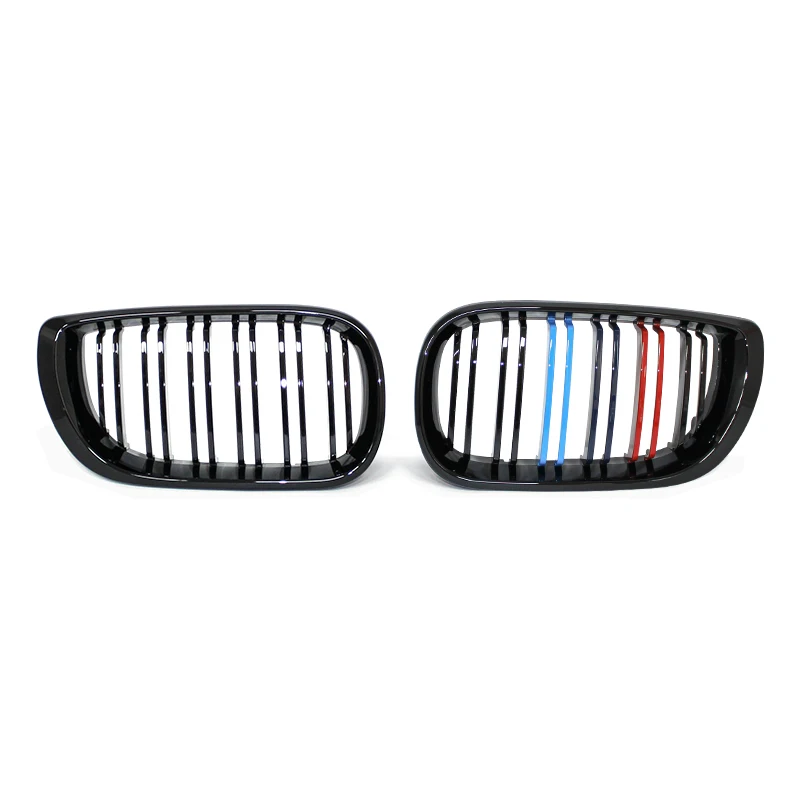 Par de parrillas delanteras para riñones de coche, negro brillante con capó de doble listón para BMW Serie 3 E46 2002-2005 - imagen 4