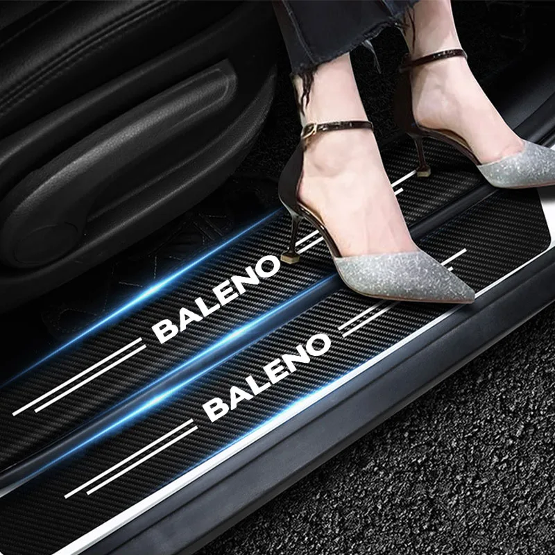 Protector de umbral Suzuki Baleno efecto fibra de carbono