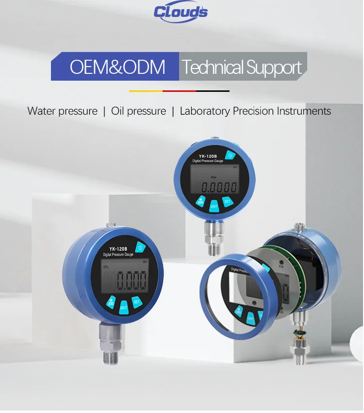 Especificaciones técnicas del manómetro YKD120B