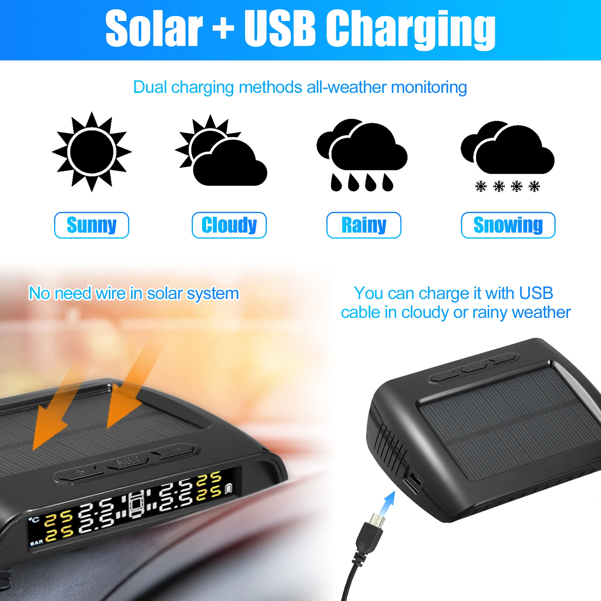 Monitor TPMS presión neumáticos Autohaux – para remolque y caravana - imagen 4